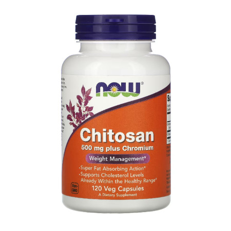 Now Chitosan 500mg Plus Chromium 120 vege kaps.