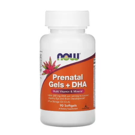 Now Prenatal Gels + DHA 90 softgels.