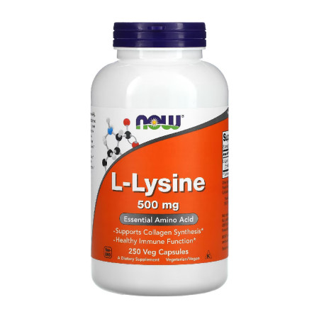 Now L-Lysine 500mg 250 vege kaps.