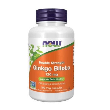 Now Ginkgo Biloba Double Strength 120mg 100 vege kaps.