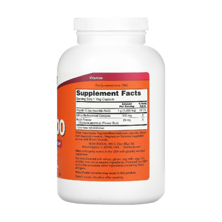 Now Vitamin C-1000 with 100mg Bioflavonoids 500 vege kaps.