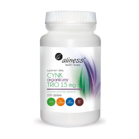 Aliness Cynk Organiczny TRIO 15mg 100 tabl.