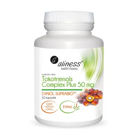 Aliness Tokotrienols Complex PLUS 50mg, EVNOL SUPRABIO 60 kaps.