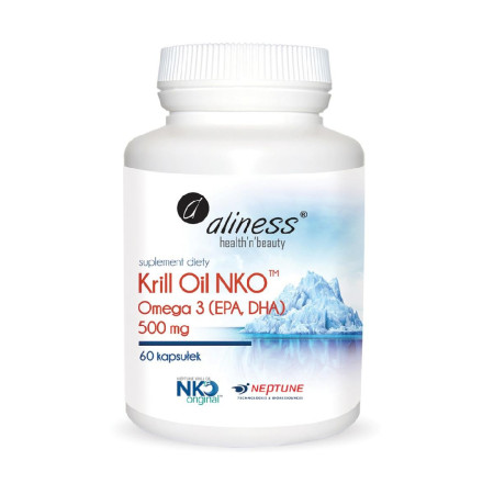 Aliness Krill Oil NKO Omega 3 z Astaksantyną 500mg 60 kaps.