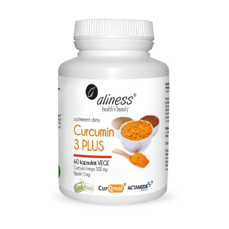 Aliness Curcumin 3 PLUS z Piperyną 500mg/5mg VEGE 60 kaps.