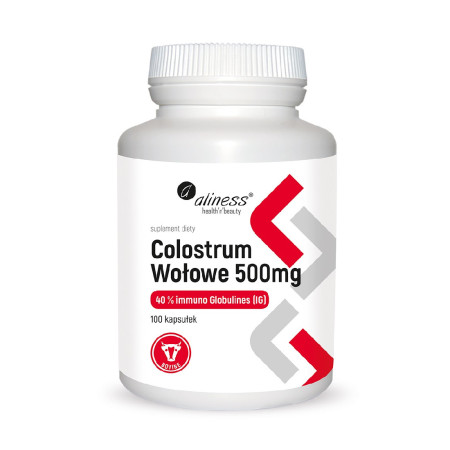 Aliness Colostrum Wołowe 40% IG 500mg 100 kaps.