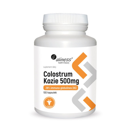 Aliness Colostrum Kozie 28% IG 500 mg 100 kaps.