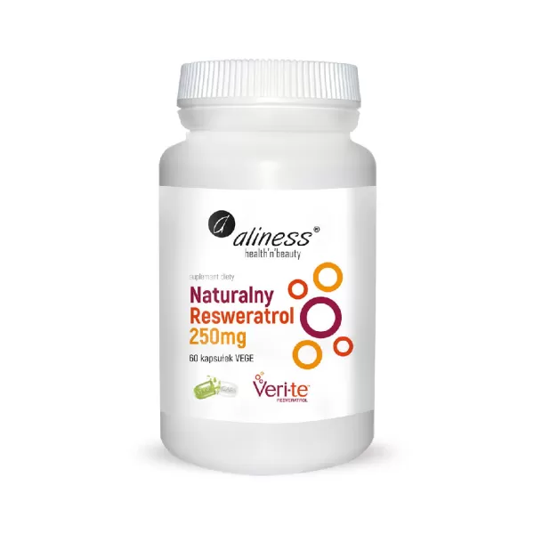 Aliness Naturalny Resweratrol Veri-Te 250mg VEGE 60 kaps.