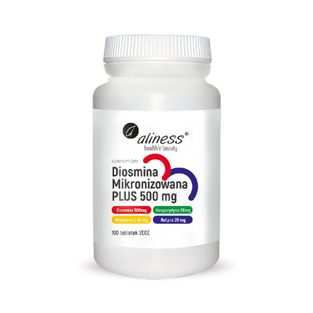 Aliness Diosmina Mikronizowana PLUS 500mg VEGE 100 tabl.