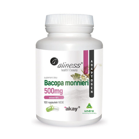 Aliness Bacopa Monnieri Extract 50%, 500mg VEGE 100 kaps.