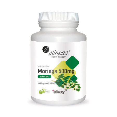 Aliness Moringa Ekstrakt 20% 500mg VEGE 100 kaps.