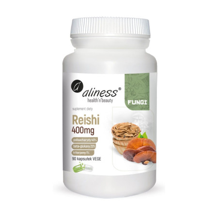 Aliness Reishi Ekstrakt Owocniki 40/20/1, 400mg VEGE 90 kaps.