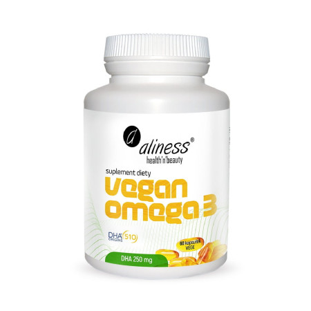 Aliness Vegan Omega 3 DHA 250mg VEGE 60 kaps.