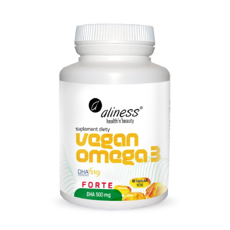 Aliness Vegan Omega 3 FORTE DHA 500mg VEGE 60 kaps.