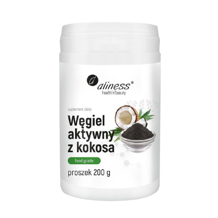 Aliness Węgiel Aktywny z Kokosa Food Grade 200g