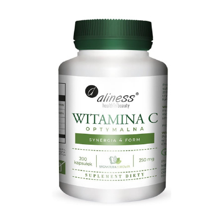 Aliness Witamina C Optymalna 250mg VEGE 200 kaps.