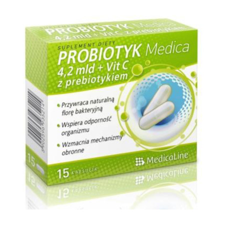 Medica Probiotyk 4,2 mld Vit C + Prebiotyk 15 kaps.