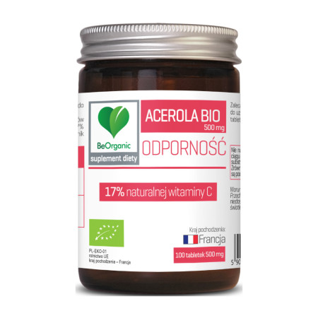 BeOrganic Acerola BIO 17% Witaminy C 500mg 100 tabl.