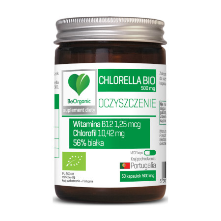 BeOrganic Chlorella BIO 500mg 50 kaps.