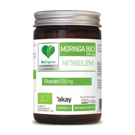 BeOrganic Moringa Ekstrakt BIO 500mg 100 tabl.