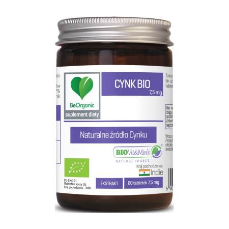 BeOrganic Cynk BIO 7,5mg 60 tabl.