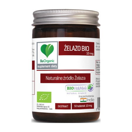 BeOrganic Żelazo BIO 10mg 50 tabl.