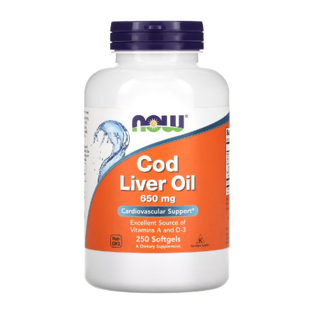 Now Cod Liver Oil 650mg 250 softgels