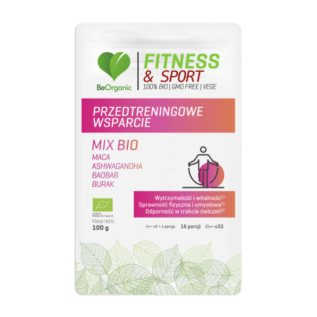 BeOrganic Przedtreningowe Wsparcie MIX BIO 100g