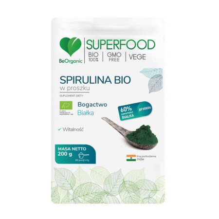 BeOrganic Spirulina BIO w Proszku 200g