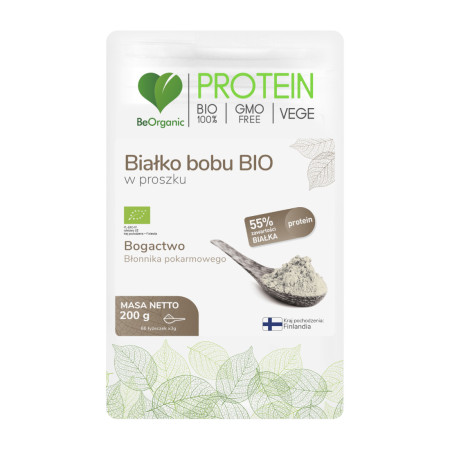 BeOrganic Białko Bobu BIO w Proszku 200g