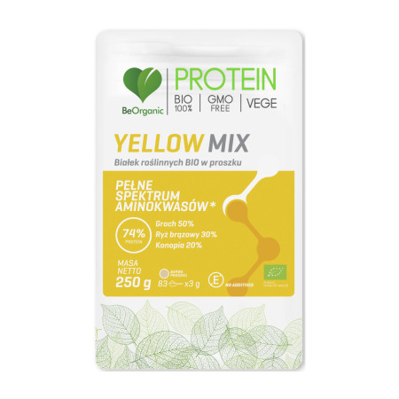 BeOrganic Yellow MIX Białek Roślinnych BIO w Proszku 250g