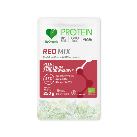 BeOrganic Red MIX Białek Roślinnych BIO w Proszku 250g