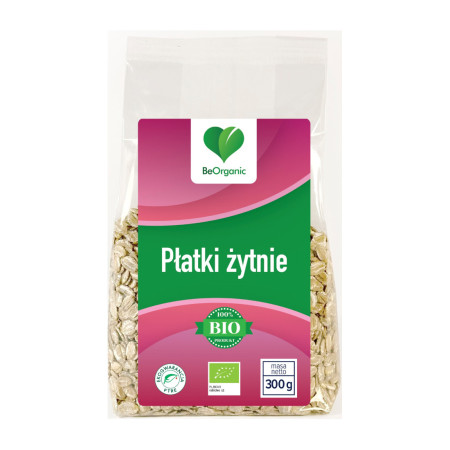 BeOrganic Płatki Żytnie EKO 300g