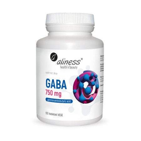 Aliness GABA (Gamma Amino Butyric Acid) 750 mg 100 vege tabl.