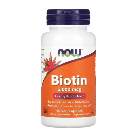 Now Biotin 5000 mcg 60 vege kaps.