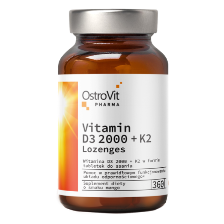 OstroVit Pharma Witamina D3 2000 + K2 do ssania 360 tabletek