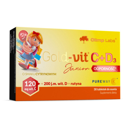 Olimp Gold-Vit® C+D3 Junior Odporność 30 tabl. do ssania